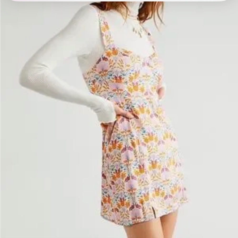 Free People Sasha Mini Dress Floral Sweetheart Neck Boho Bohemian Med  EUC
